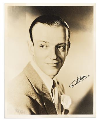 (ENTERTAINERS--DANCERS.) Group of 5 Photographs Signed, or Signed and Inscribed: Fred Astaire * Ray Bolger (2) * Mary Martin (2).